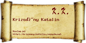 Krizsány Katalin névjegykártya