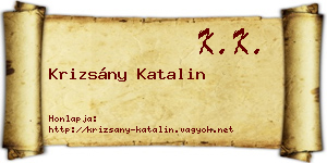 Krizsány Katalin névjegykártya